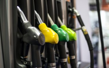Fuel pistols on the petrol station